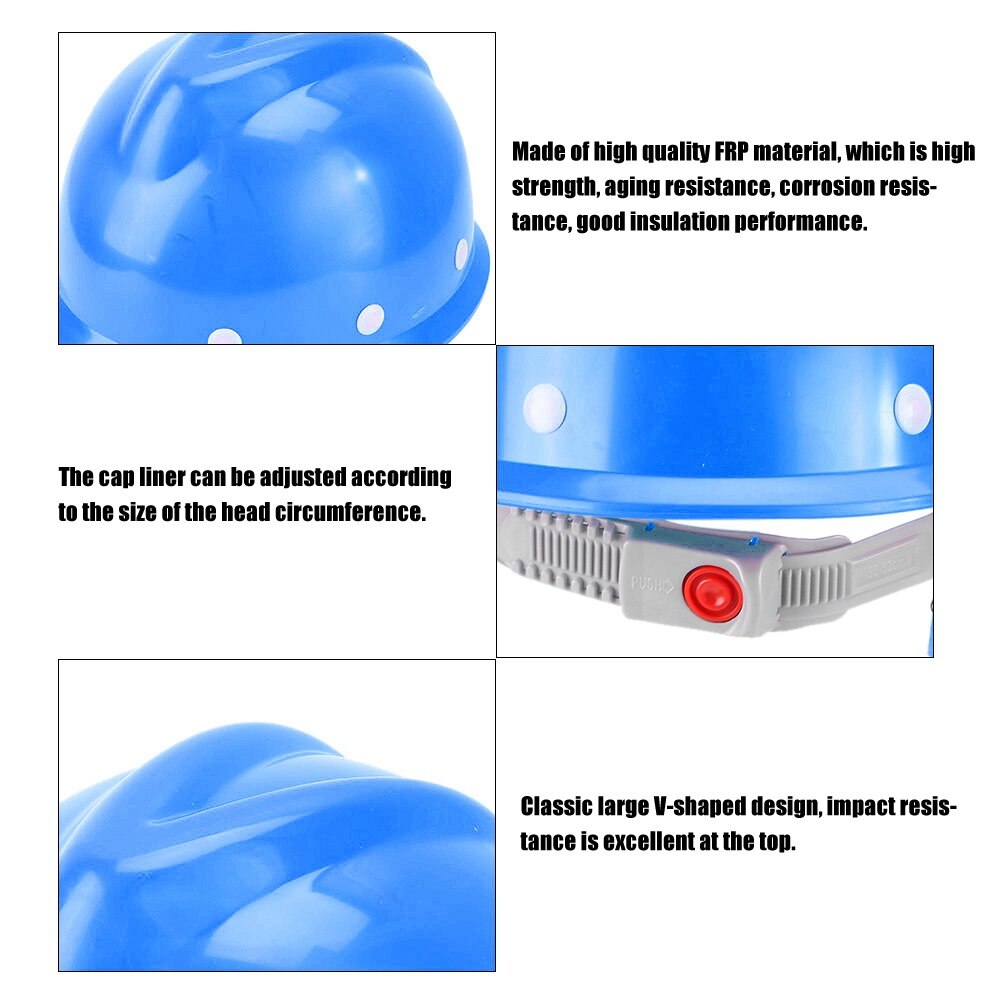 FRP Protective Cap Hard Hat Safety Helmet Working Job Site Construction Equipment Safety Hat