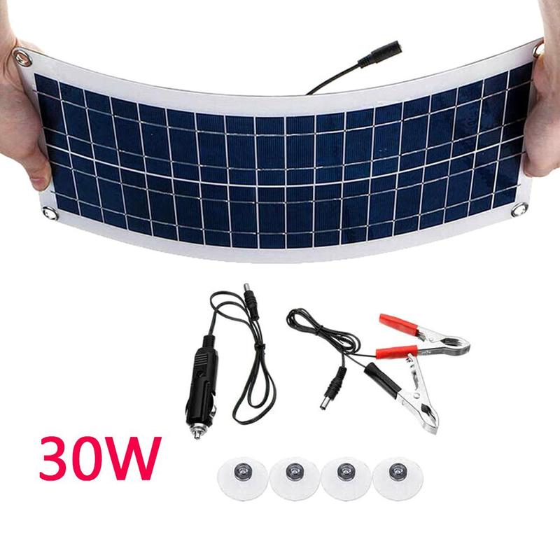 5V 30W Flexibele Polysilicium Zonnepaneel Outdoor Portable Solar Charger Panel Klimmen Reizen Snellader Zonnepaneel