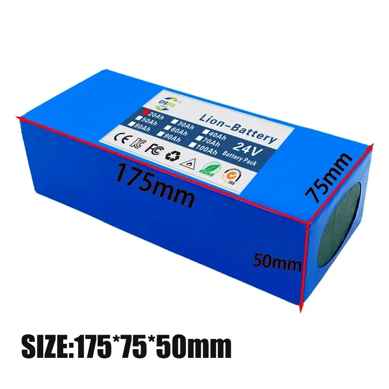 6 s 3p 24v 20ah 18650 akku litiumakku 25.2v 20000 mah sähköinen polkupyörän mopo /sähkö /litiumioniakku ja laturi