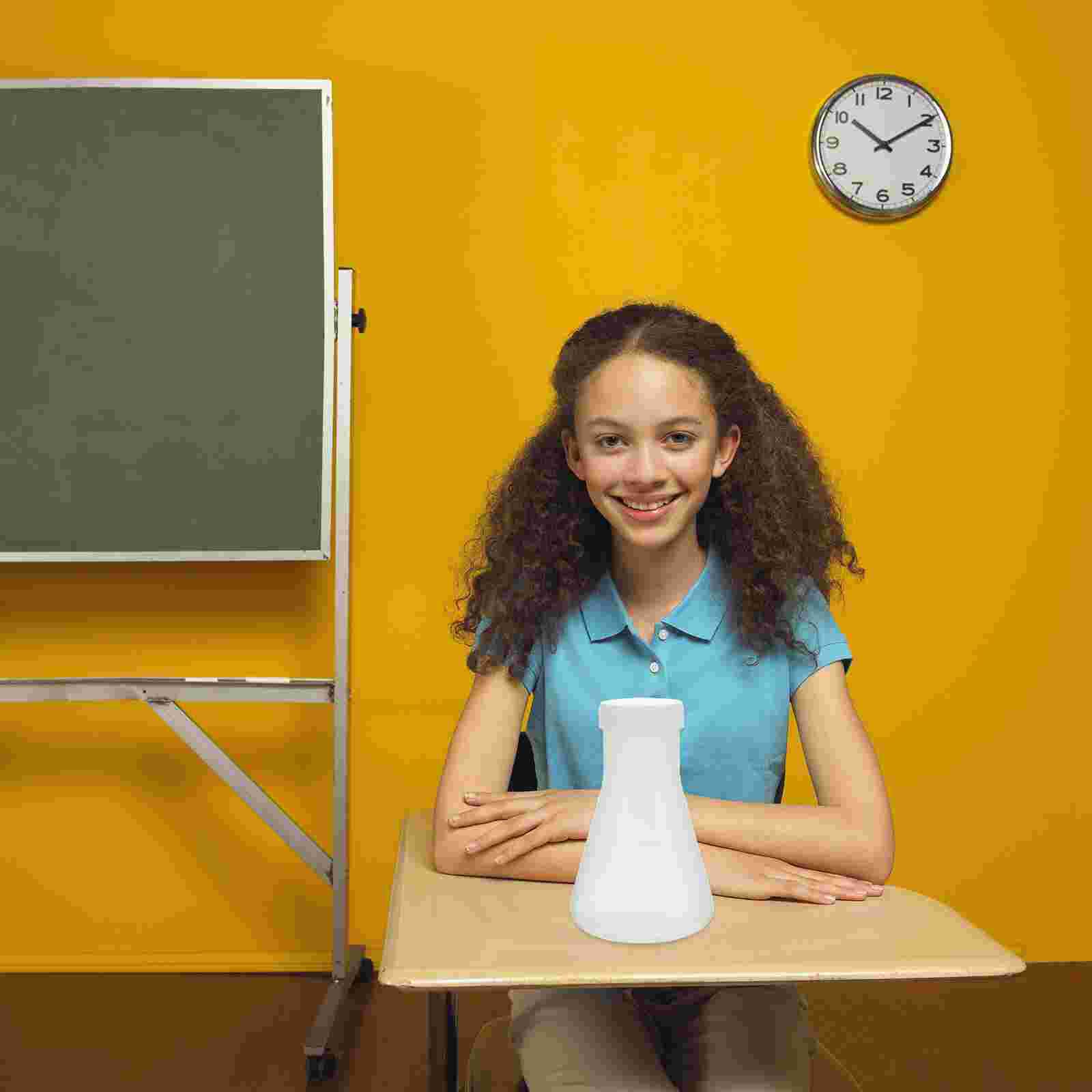 3pcs Plastic Erlenmeyer Flask Transparent Science Flask Practical Conical Flask