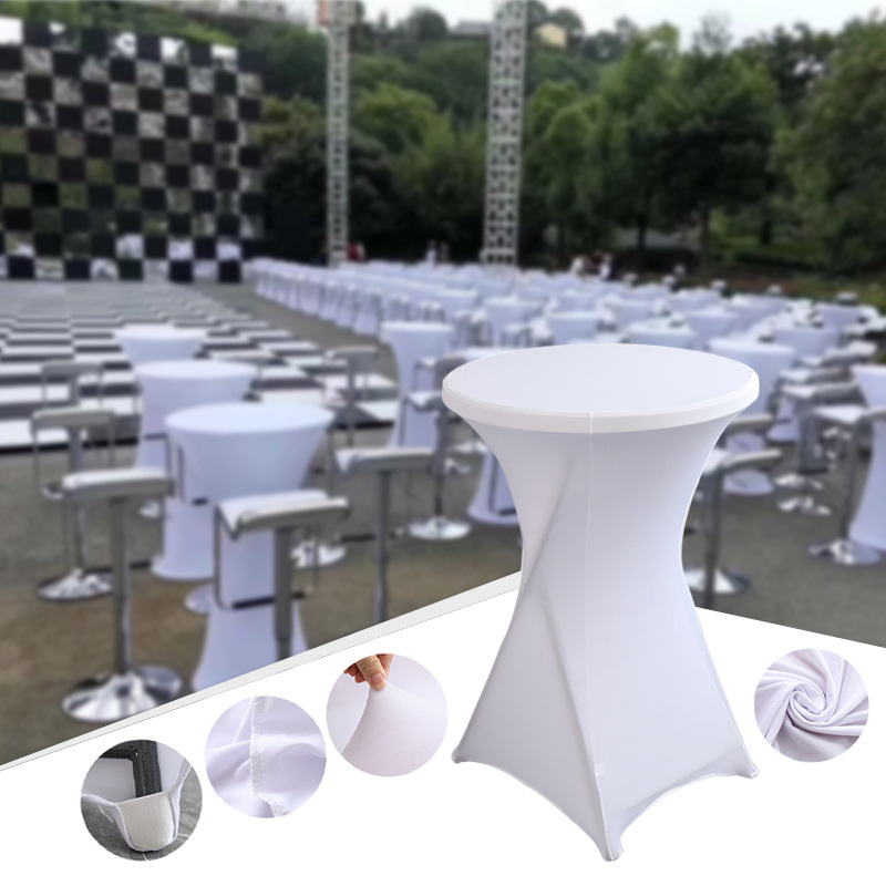 Einfarbige Stehtischdecken, Bankett-Cocktail-Tischdecken, hohe Stehtischdecken, Aufzug-Tischdecken, runde strecken-Tischdecke