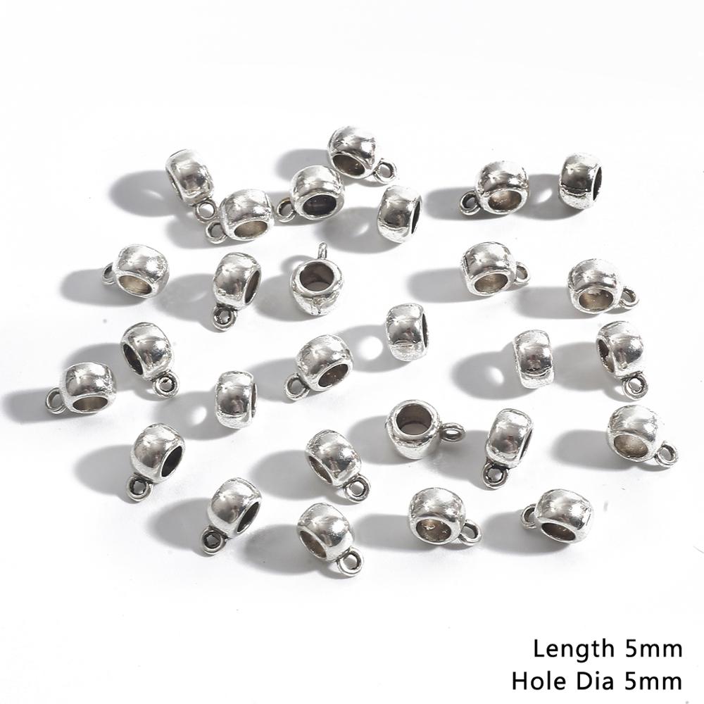 20pcs Bail bead Connector Charms 4-9MM Antique Silver Necklace Clasps for DIY Jewelry Findings Accessories: 07