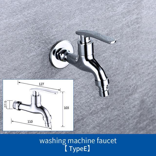 Outdoor Garden Faucet Tap Washing Machine Faucet Brass Kitchen Bathroom Sink Tap Mop Pool Water Taps: Type E