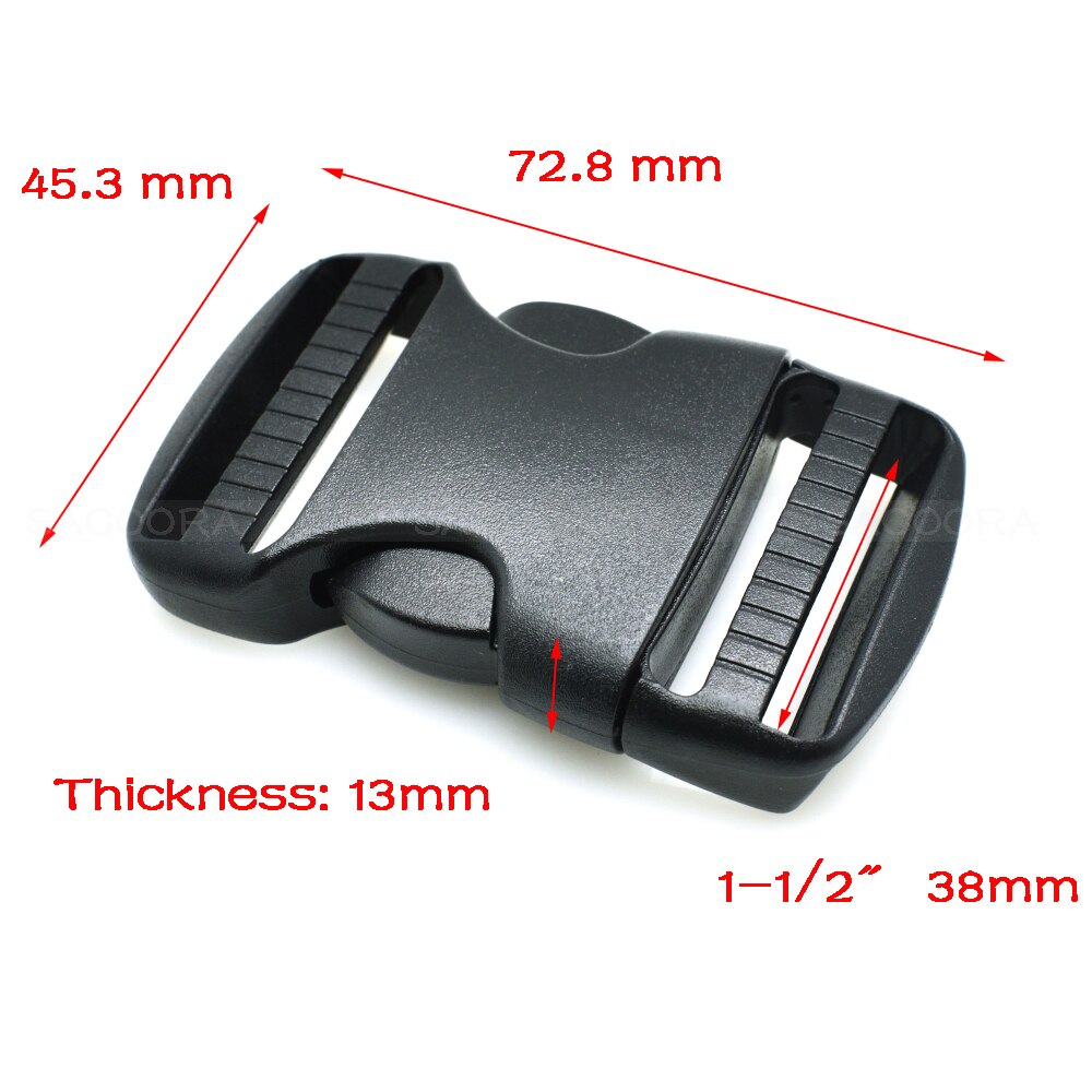 20mm 25mm 32mm~50mm Plastic Hardware Dual Adjustable Side Release Buckles Molle Tatical Backpack Belt Bag Parts Strap Webbing: 1pcs / Webbing Size 38mm