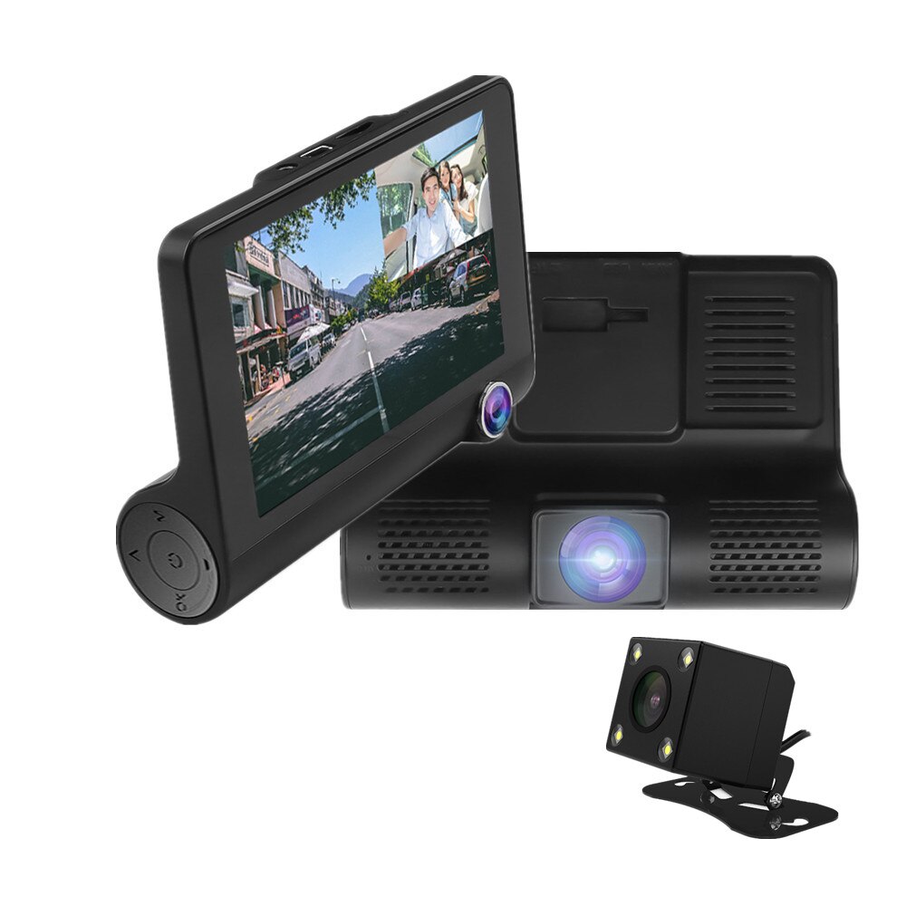 3 en 1 voiture DVR Dash Cam HD 1080P 3 lentille Auto enregistreur vidéo caméra de recul enregistreur 6-verre F2.0 ouverture 170 degrés angle