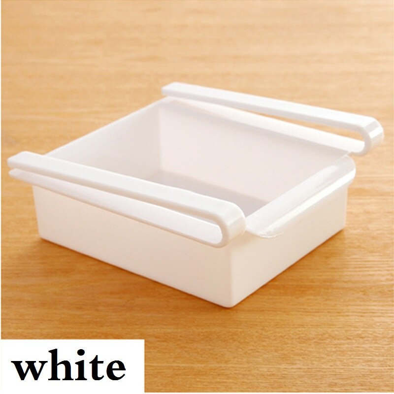 Kitchen refrigerator storage box storage rack refrigerator freezer pantry organizer kitchen supplies storage rack: T0199-white