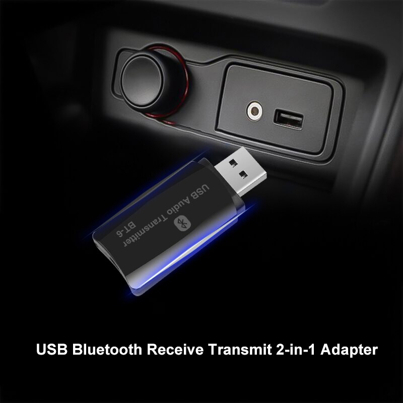 Usb trådløs o adapter 5.0 bluetooth sender modtager 3.5mm aux dongle til bil tv pc højttaler  mp3