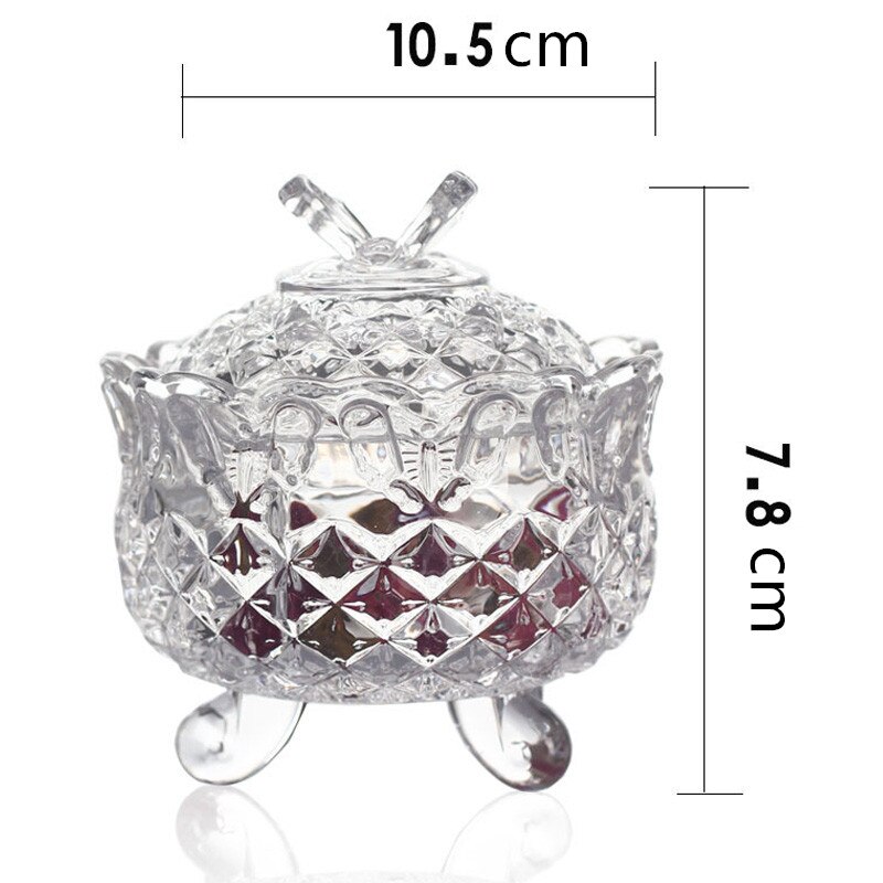 Vintage farge krystallglass oppbevaring hermetisert sukkerbokser diamant godteri boks bomullspinne boks bomullspad husholdningsoppbevaring: G