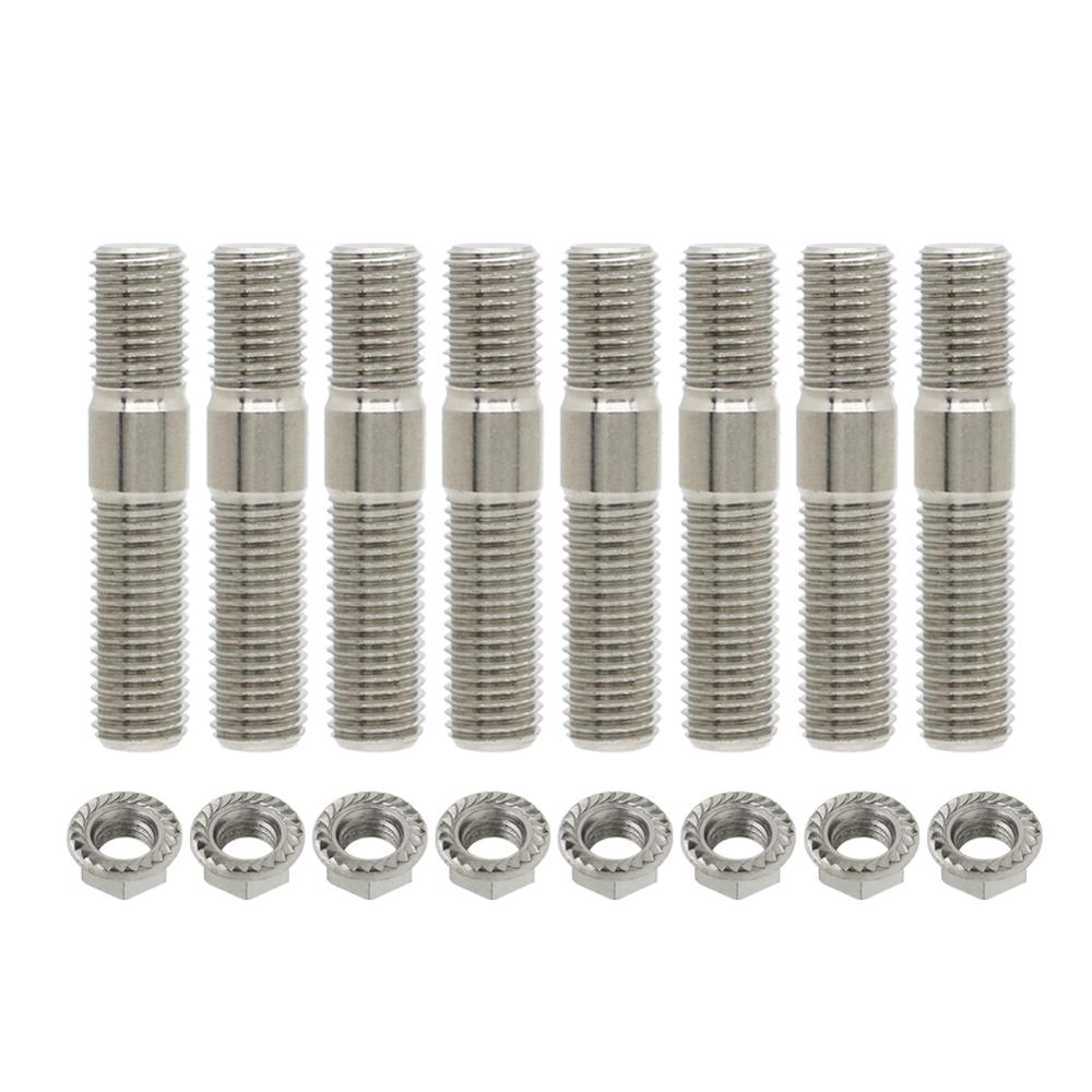 3/6/8Set 10 Mm Uitlaat Studs &amp; Gekarteld Noten Kit M10x1.25 Spruitstuk Flens Voor Toyota Nissan &amp; Sommige Honda: 8 Piece