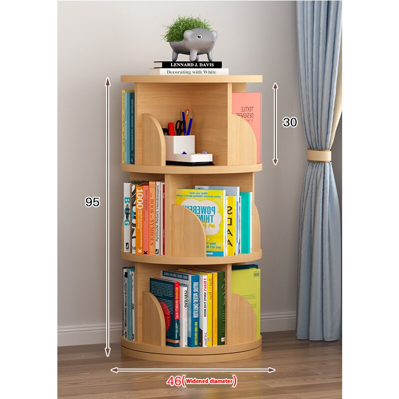 Étagère de rangement à trois niveaux, étagère rotative Simple et créative pour livres d&#39;images de maison