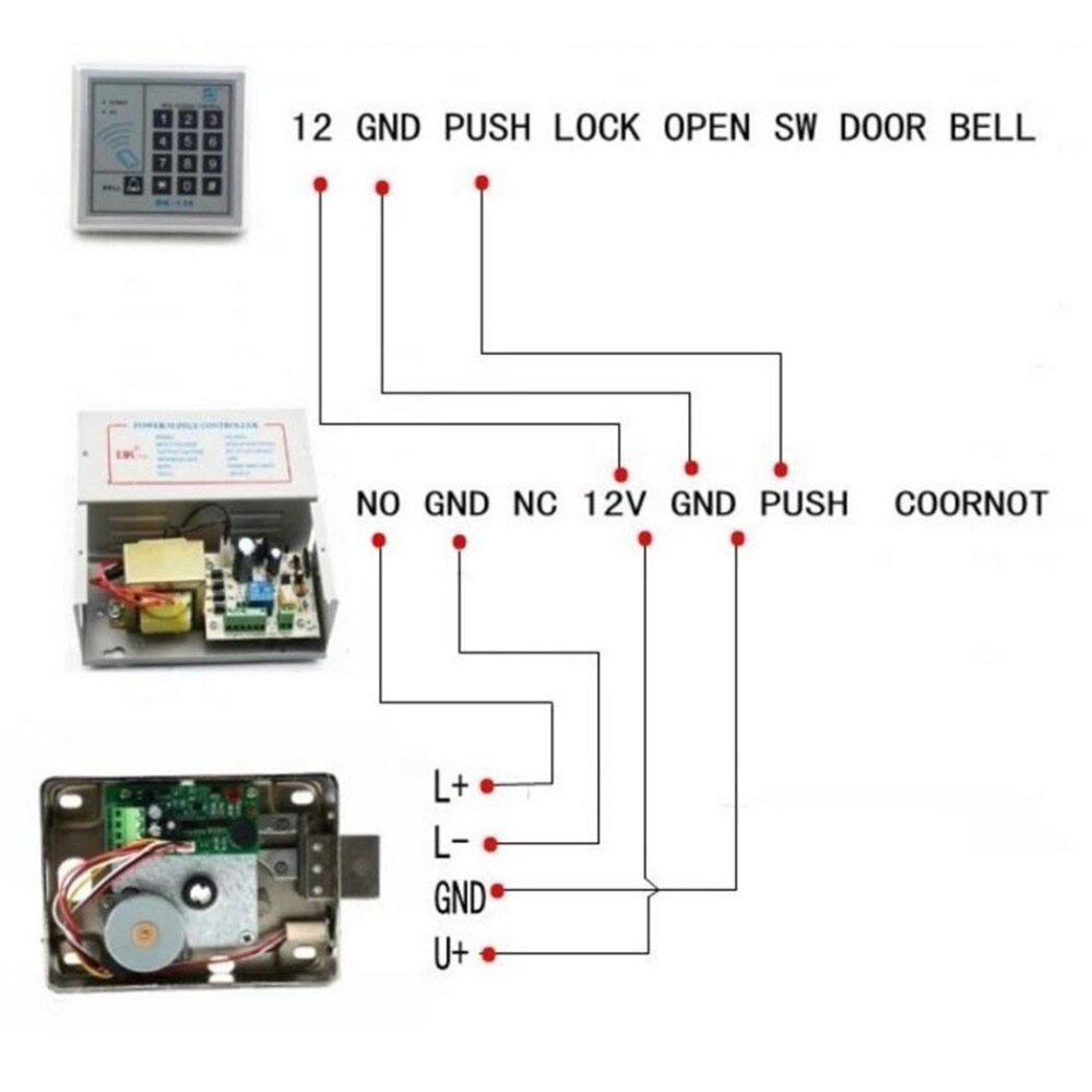 Electronic Door Access Control System Integrated RFID With ID 38mA Reader Electric Single Double head Gate 12V Lock