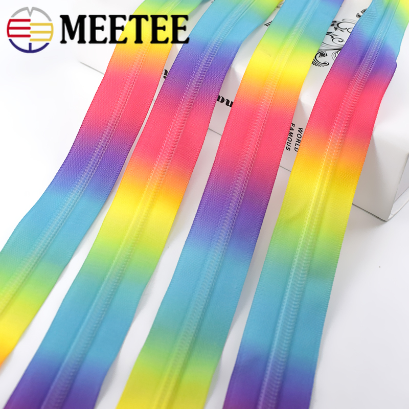 4/8Meter 5 # Gedrukt Plastic Nylon Ritsen Voor Naaien Handtas Reistas Rits Reparatie Diy Jas Kleding kledingstuk Accessoires