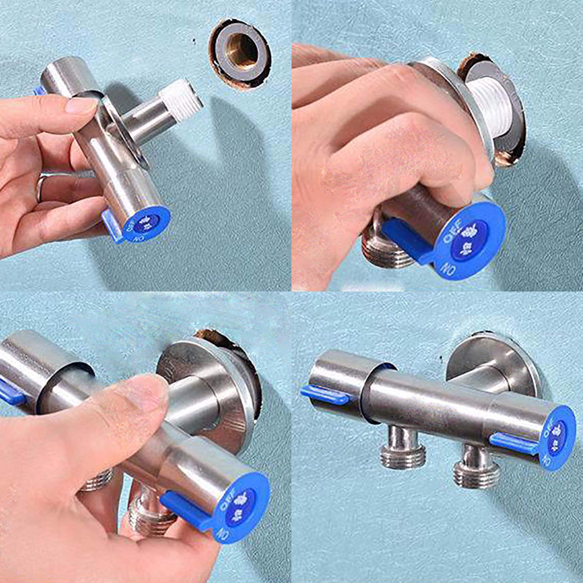 Doppelsc Halfter Auslass Wasserhahn Toilette Bidet Dusch armatur Schlecht armaturen 1/2 Kupfer Doppel auslass und Absperr ventil