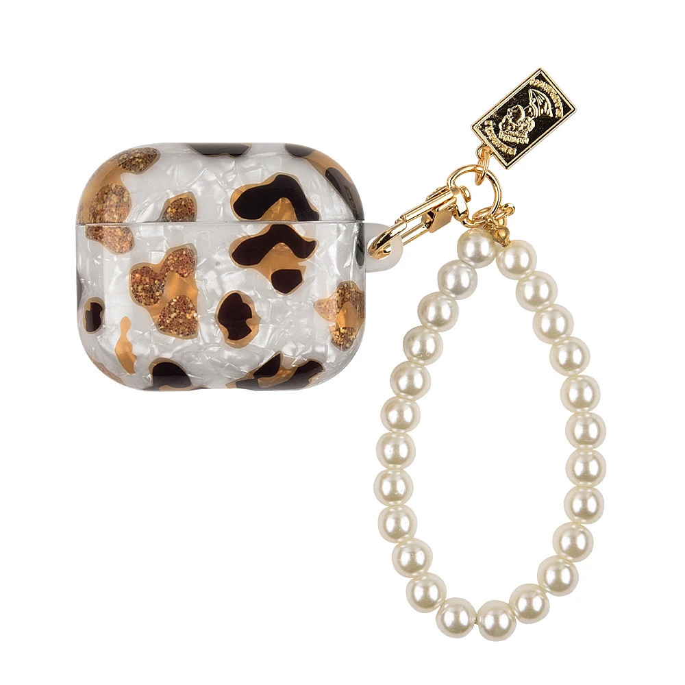 Pour Airpods Pro 2 étui de luxe perle pendentif sans fil casque couverture pour Apple Airpods 3 Pro USB C 2ème 3ème génération coque en TPU: M / Neige