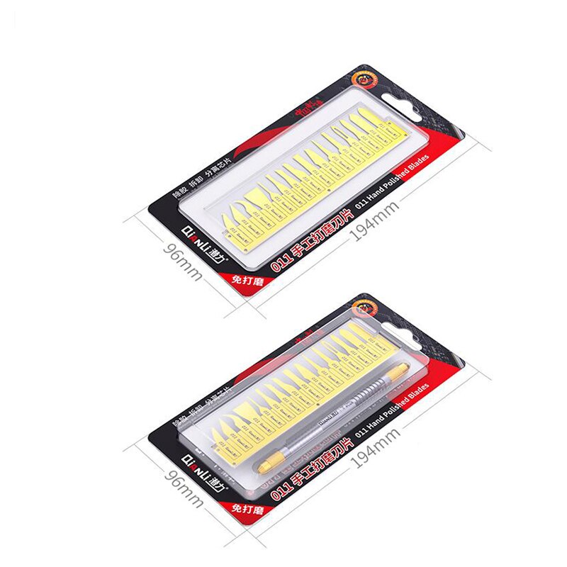 Qianli 011 antideslizante Metal bisturí utensilios con cuchillas Kit cortador cuchillos de grabado artesanal apertura reparación para teléfono PCB bisturí herramientas de CPU