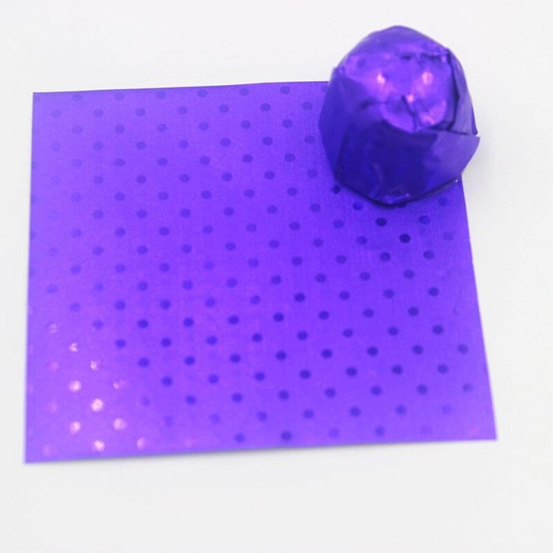 Mad aluminiumsfolie diy chokolade slikpakke papir komposit tinfoliepapir foliefolier indpakning firkantet 8 farver 100 stk / lot: Lilla