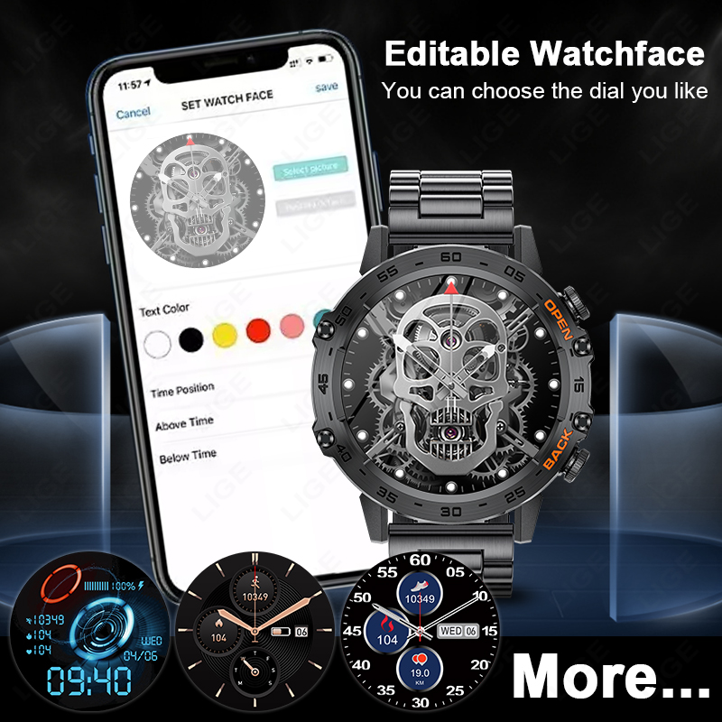 LIGE nuovo1.39 "Bluetooth Chiamata Astuto Della Vigilanza Degli Uomini di sport tutto'aria Aperta fitness Monitoraggio della Frequenza Cardiaca saluto Smartwatch per il Telefono androide IOS