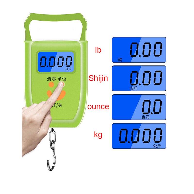1Pcs LCD Portable Mini Display Weighting Digital Fishing Scale Travel Luggage Scale Electronic Hook