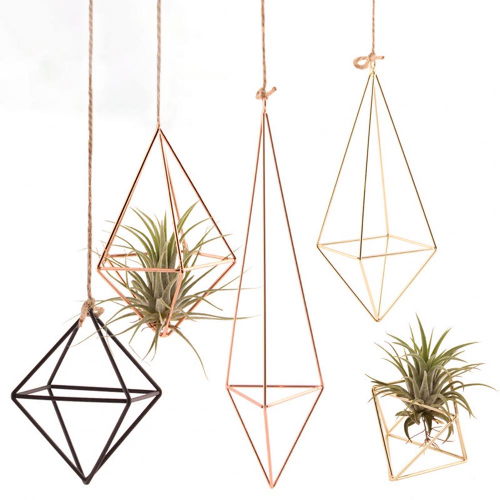 Metall Pflanzenständer Vermehrungsstationen Glas Terrarium Pflanzen Geometrische bilden Pflanze Eisenständer Luftpflanzenhalter Heimat Dekor