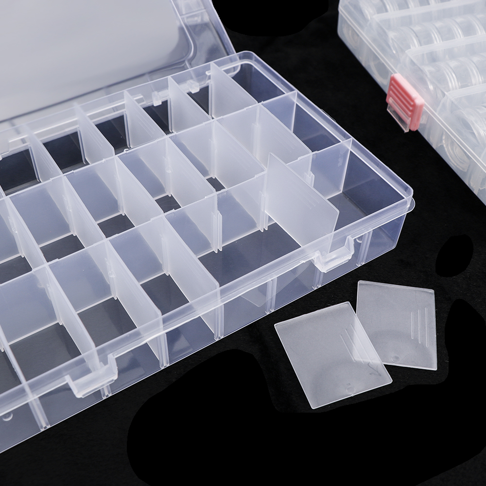 Transparente Nail Art Organizer Box Glitzer Strass Edelsteine Aufbewahrungskoffer Box DIY Schmuck Perlen Stickerei Organizer Container
