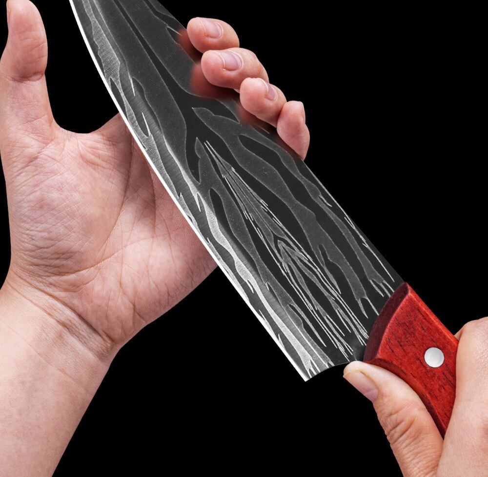 Stainless Steel Chef Knife Handmade Meat Cleaver Boning KnifeTraditional Chinese Slaughter Knives Vegetable Cutter Cooking Tool