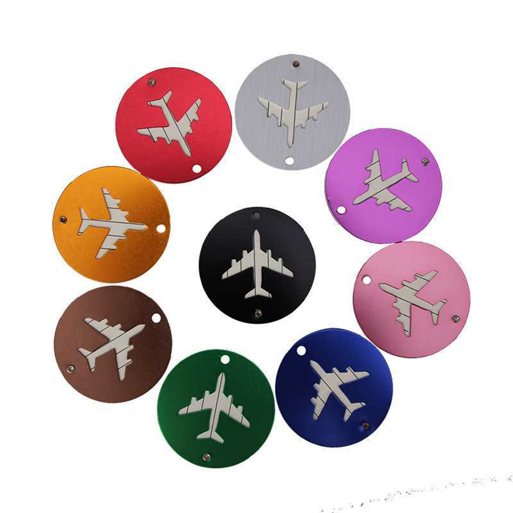 Aluminium Kofferlabels Koffer Label Naam Adres Id Zak Ronde Vorm Bagagelabel Reizen Accessoires 1 Pc