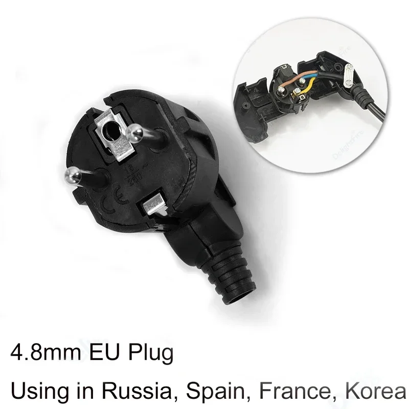 Prise électrique de remplacement ue, sortie Schuko rechargeable, russie, corée, européenne, rallonge électrique, connecteur de fil: Beige / Prise de courant murale