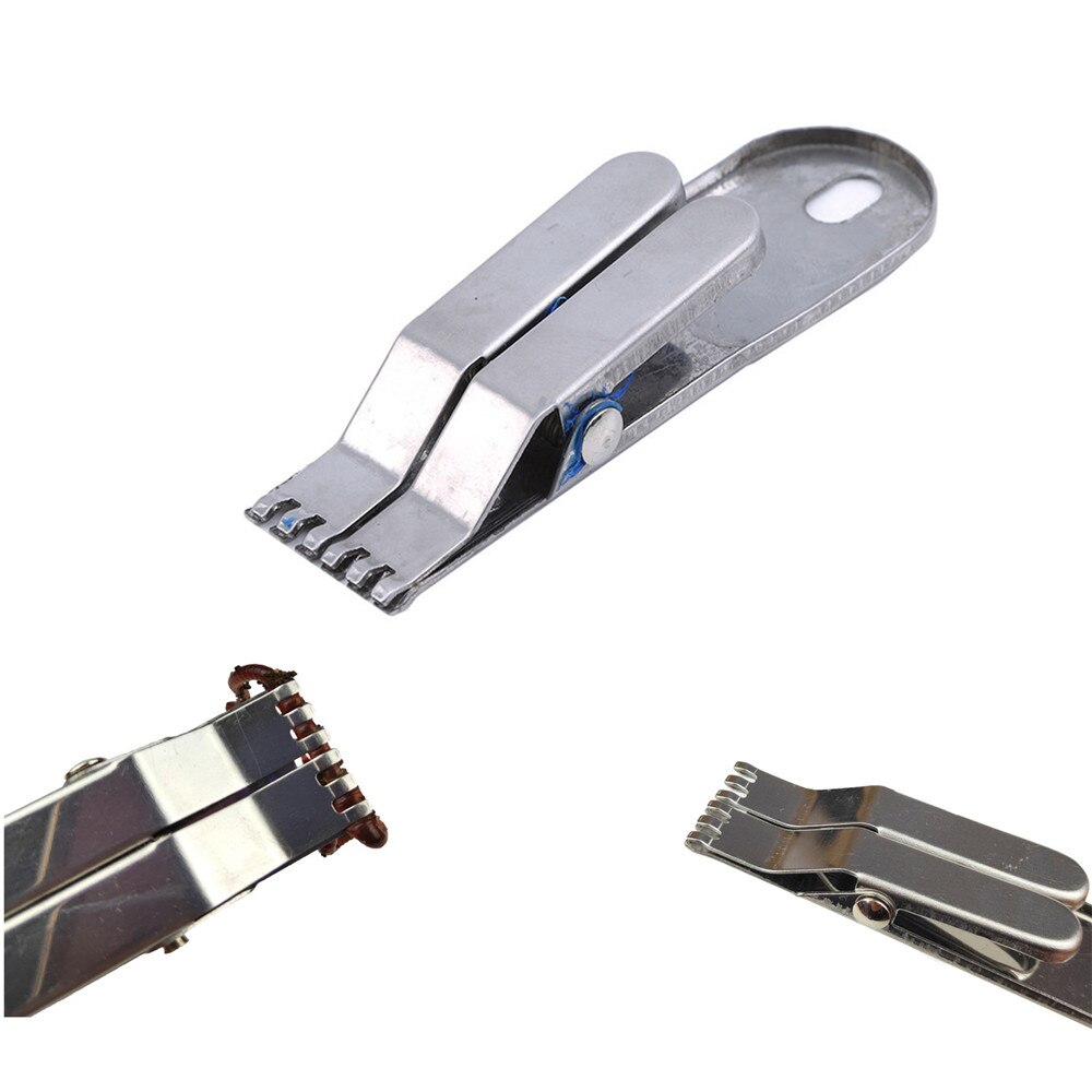 Stainless Steel Earthworm Bloodworm Bait Hook Clip Fishing Lure Clip Tools Connector Multifunction Fishing Tackle Accessorie