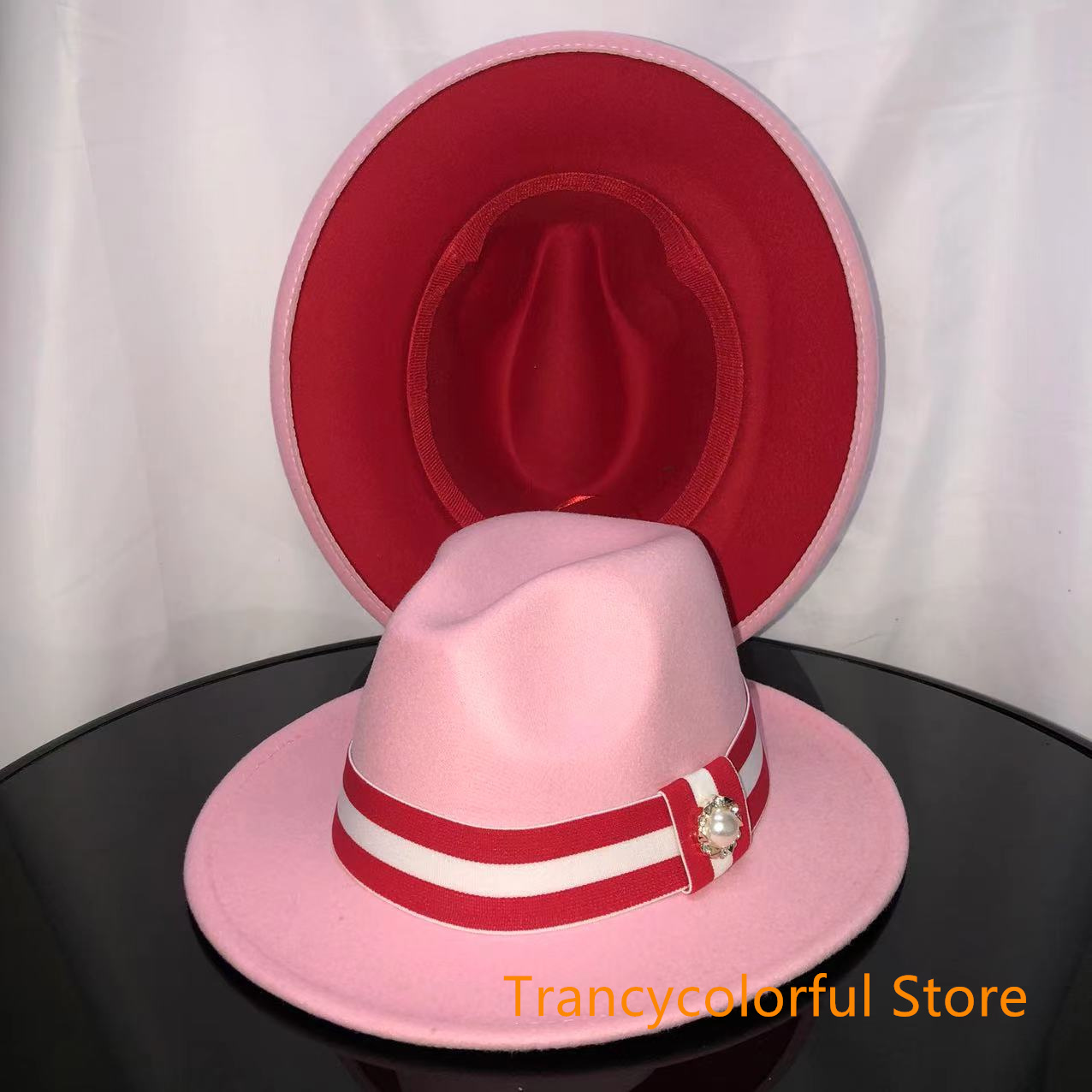Sombrero de Fedora para hombre y mujer, sombrero de jazz con cinta elástica, accesorios blancos, sombrero de copa para iglesia, sombrero de invierno,: 20