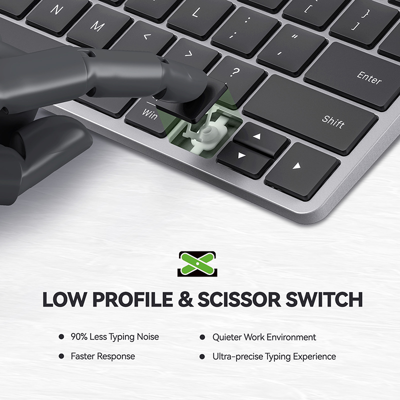 Bezprzewodowa klawiatura bezprzewodowa Bluetooth 5.1 z przesuwaną podstawką uniwersalna bezszumowa Mini przenośna klawiatura do tabletu iPad