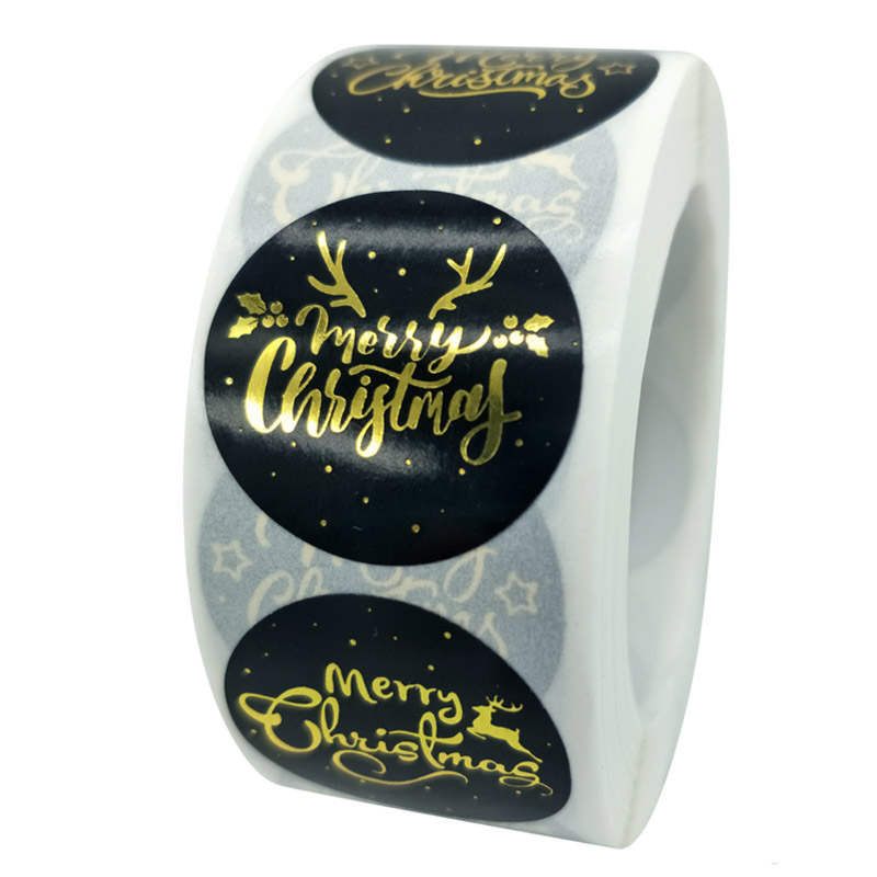50-500pcs Round Merry Christmas Decoration Stickers 8 Seal Labels For Envelope Card Wrapping Scrapbook