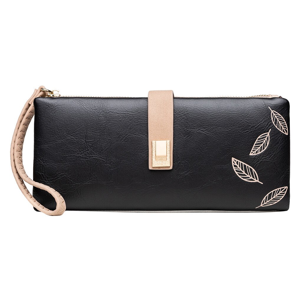 Women's Long Retro Wallet Frosted Leaf Buckle Zip Women's Handbag Wallet Women's Long Retro Wallet Frosted Leaf#g30