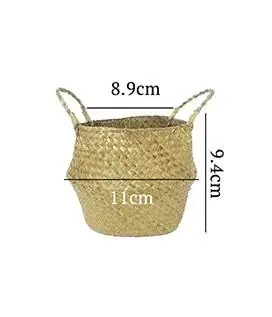 Algen-Weidenkorb, Rattan, hängender Blumentopf, Aufbewahrung von schmutzigen Kleidung, WF1015: Schwarz