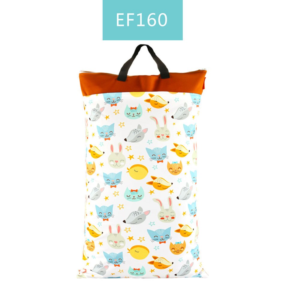 Bolsa de cubo grande para colgar pañales de tela, insertos de pañales de lavandería con dos cremalleras, impermeable, reutilizable, 1 pieza: EF160