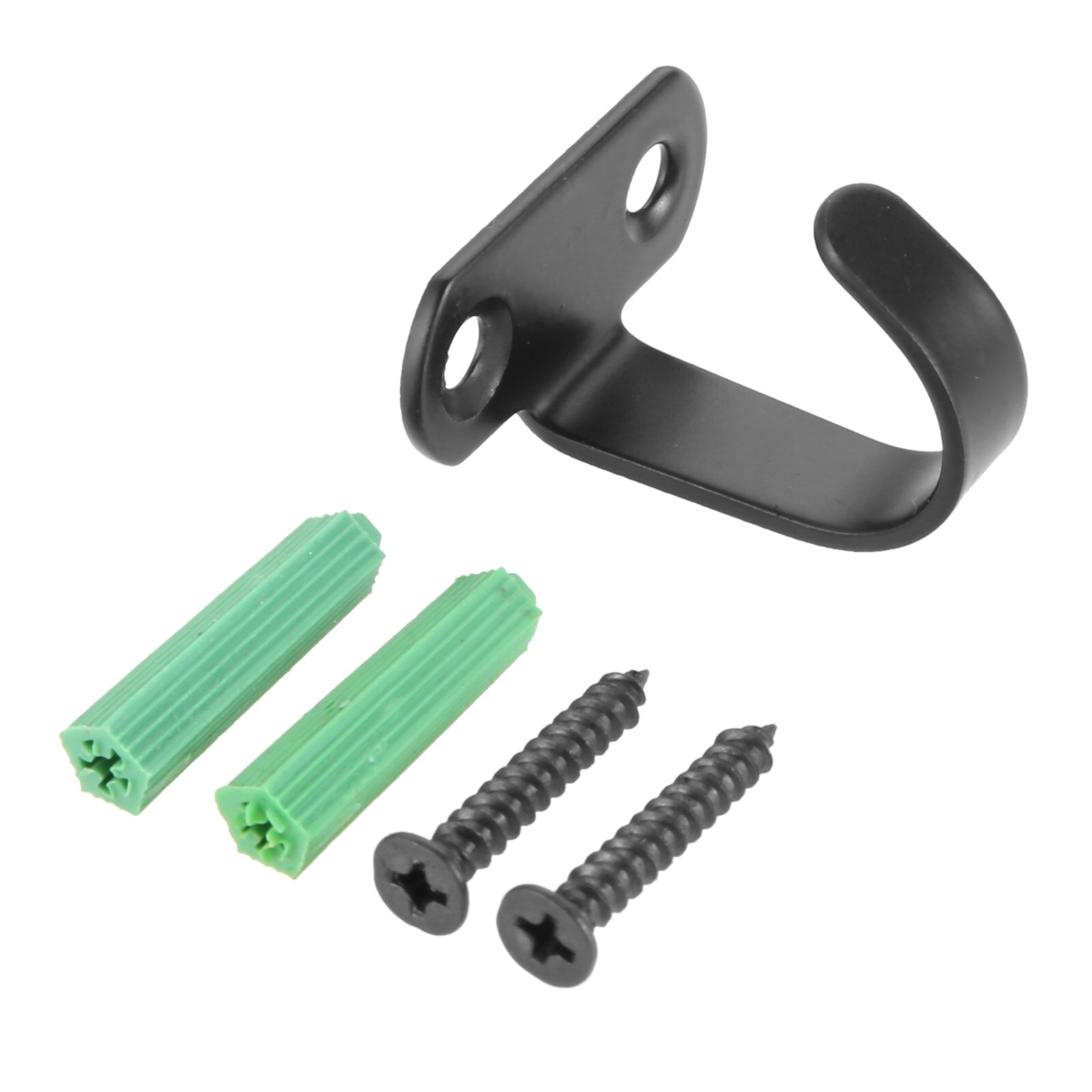 Plafond Gemonteerde Haak Stianless Staal Hanger U-vorm Ring Top Base Haning Fan/Kroonluchter/Plant Decor Black/Zilver Muur Hook Hold: Black Top and screw