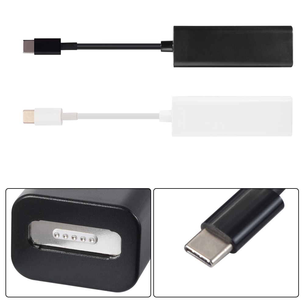 Svart / hvit usb c til magsafe 2 adapter magnetisk 5- pinner omformer til macbook pro #50