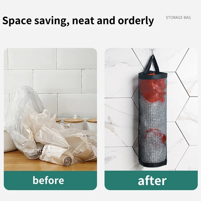 1-5PCS Garbage Bag Storage, Kitchen Wall-mounted Plastic Bags Household Storage Bags Pull-out Shopping Bags Net Bag Storage Bags