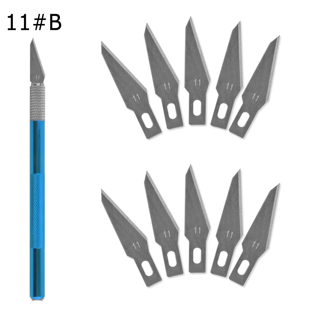 1 Knife Handle with 10 Blade Replacement 11# PCB Repair Wood Carving Tools Sculpture Engraving Knife DIY Cutting Tool