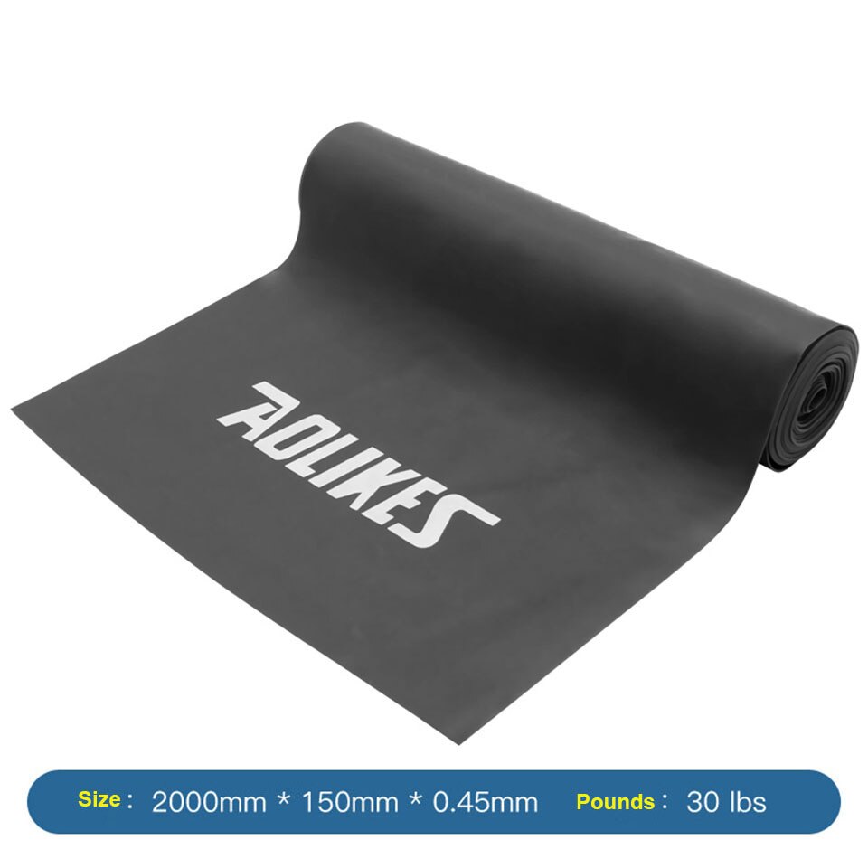 Aolikes elastiske yoga modstandsbånd naturlig latex gym fitness crossfit loop bodybulding træning træningsudstyr: 200cm sorte
