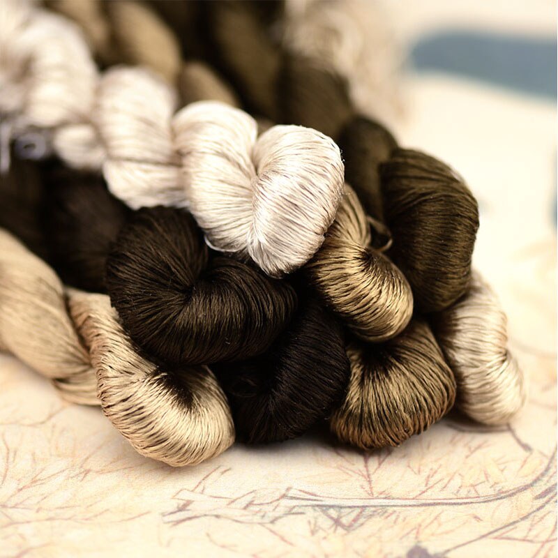 silk embroidery thread / 100% silk thread /hand embroidery embroider cross stitch/olive color series/8 gradient colors