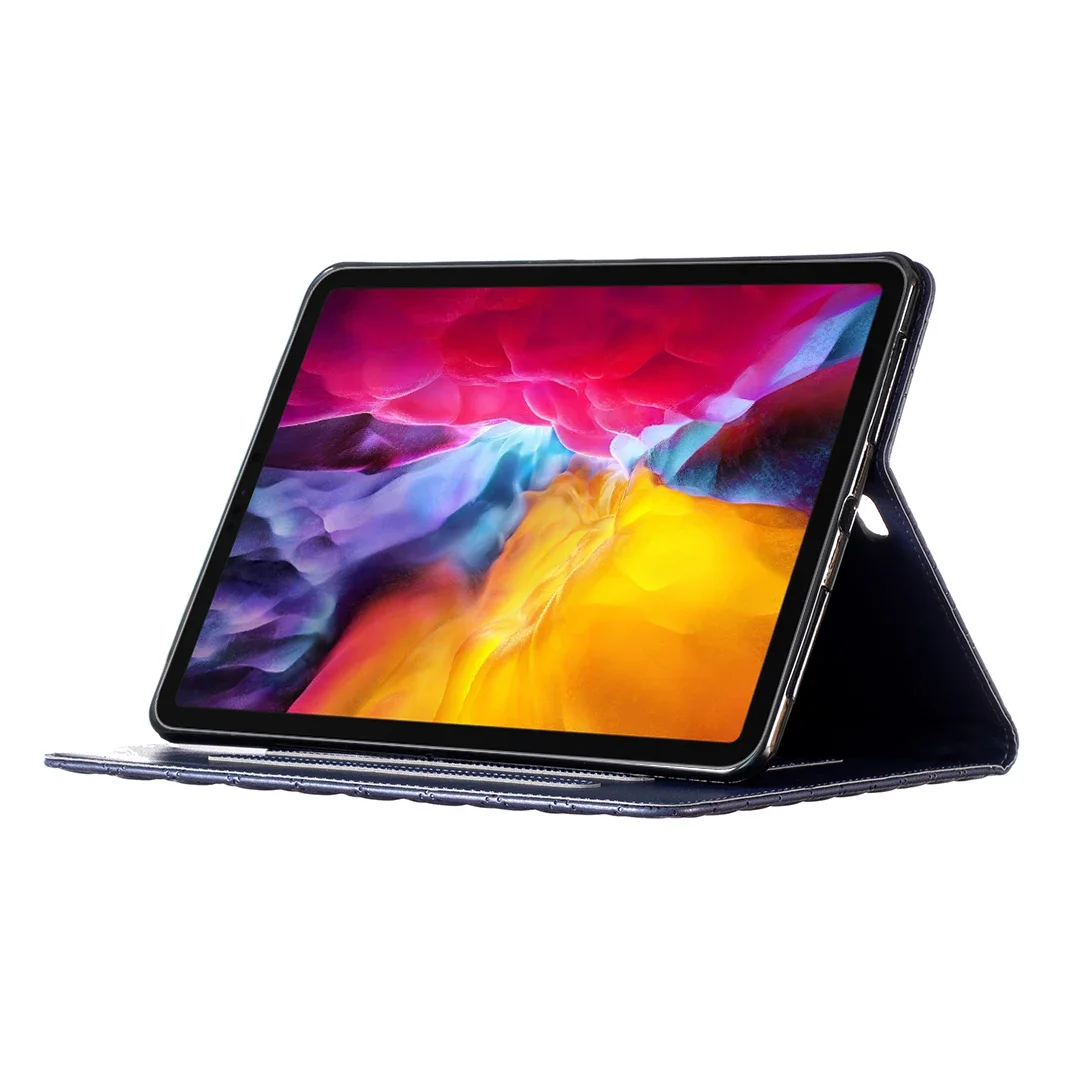 Lederen Portemonnee Case voor Ipad 10.2 9e Gen Air1 2 9.7 Pro 11 Stand Kaarten Solt Mini 3 4 5 6 Gecontroleerde Streep Tablet Cover Funda