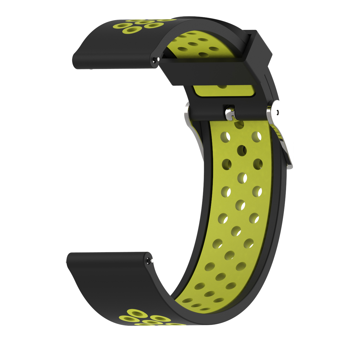 22mm Replacement Sport Silicone Watch Strap for Xiaomi Huami Amazfit Stratos 3 2/2s band bracelet wrist band watch accessories: Black yellow