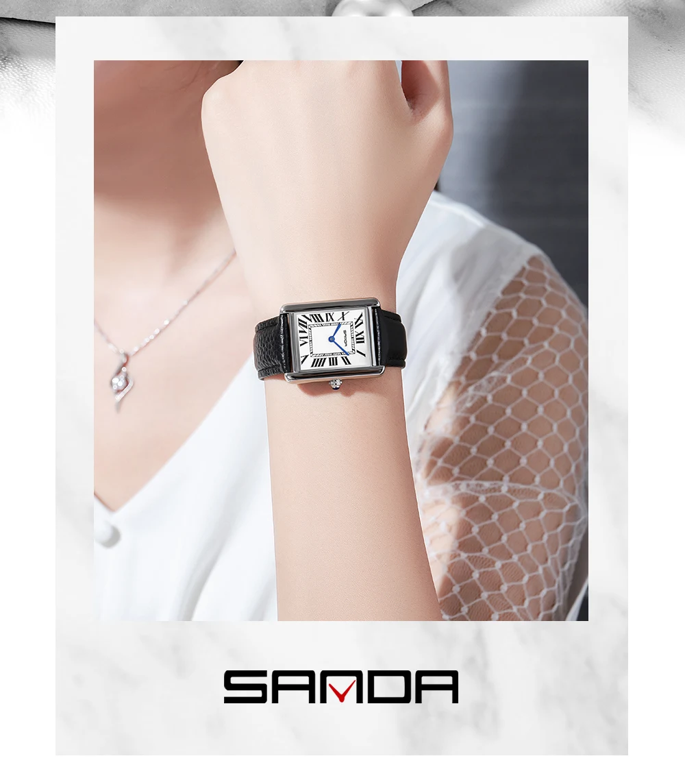 Sanda 1108 Roman Scale Couple Quartz Watch Belt Fashionable Trend Waterproof Simple Quartz Men's and Women's Watch