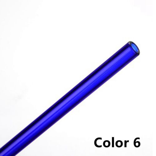 1pc Straight Simple Wedding Pure Color Pyrex Glass Drinking Straw Flat Birthday Reusable Party 20cm 9 Color