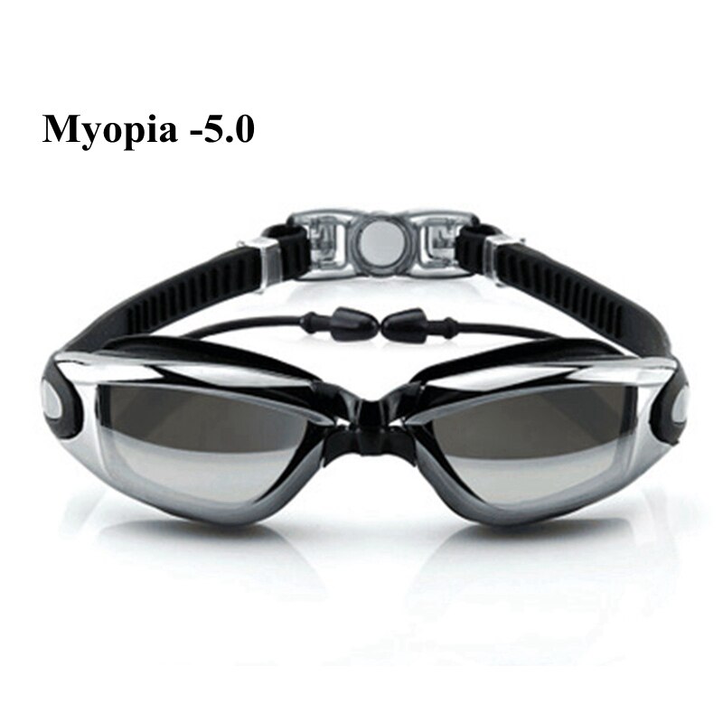 Swimming Goggles Myopia Waterproof Anti-fog UV Swim Diving Glasses Underwater Silicone Coating Dive Goggles: -5.0