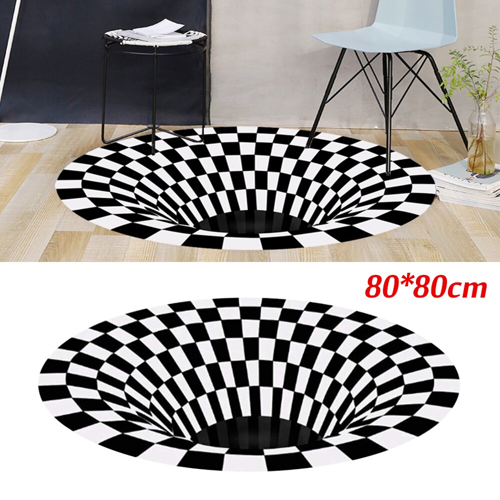 3D Strudel drucken Optische Illusion Bereichen Schwarz Und Weiß Teppich Teppich Boden Pad nicht-Unterhose Fußmatt Matten Für Hause wohnzimmer Schlafzimmer: B M
