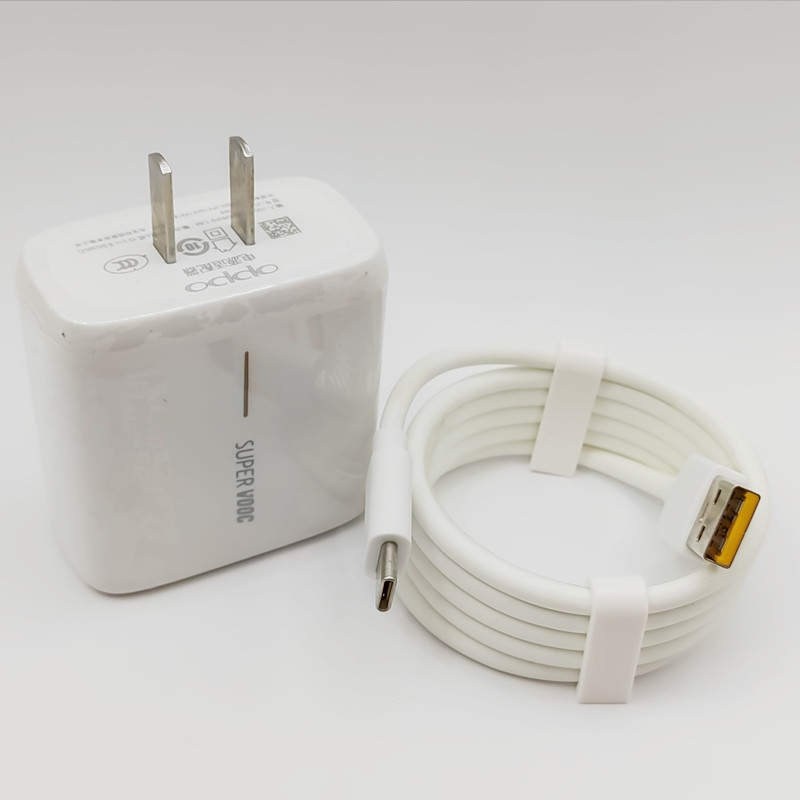 Eu/Us Oppo Supervooc 65W Fast Charger Supervooc 2.0 Adapter 6.5A Type C Kabel Voor Voor Vinden X2 pro Reno6 Reno5 Ace 2 X20 Pro: US Plug x 1m Cable