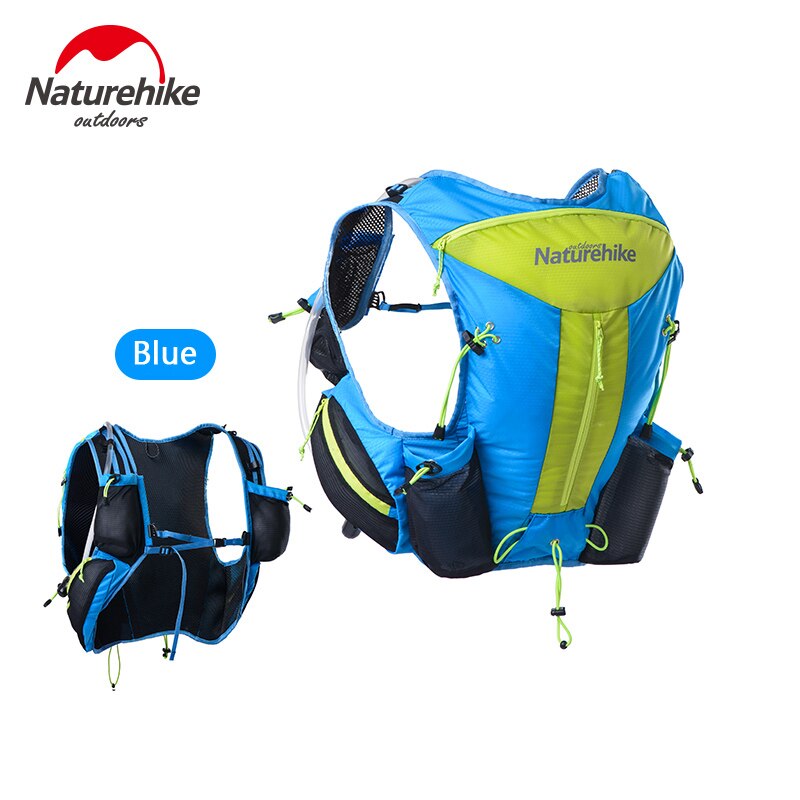 Naturehike 12l unisex utomhus ultralätt vätskepack ryggsäck för löpning, maraton, cykling, vandring, skidåkning  nh70 b 067- b: Blå