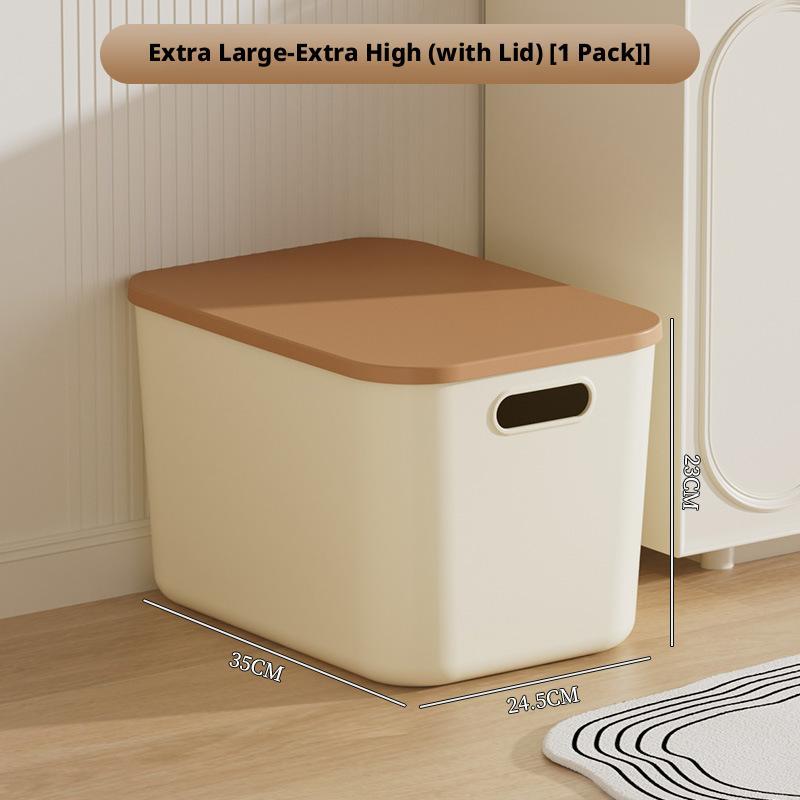 Oppbevaringsboks for leker med lokk, skrivebordsplast, snacks, kosmetikk, arrangørkurv, sovesal, garderobe, diverse bukser, klær, oppbevaringsboks: Fiolett/紫罗兰