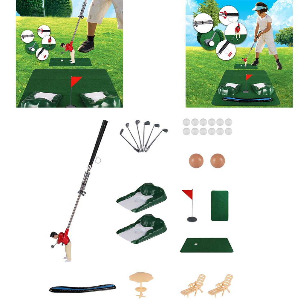 Kids golf club set barnas minigolf leketøy utstyr innendørs utendørs sport: Rød